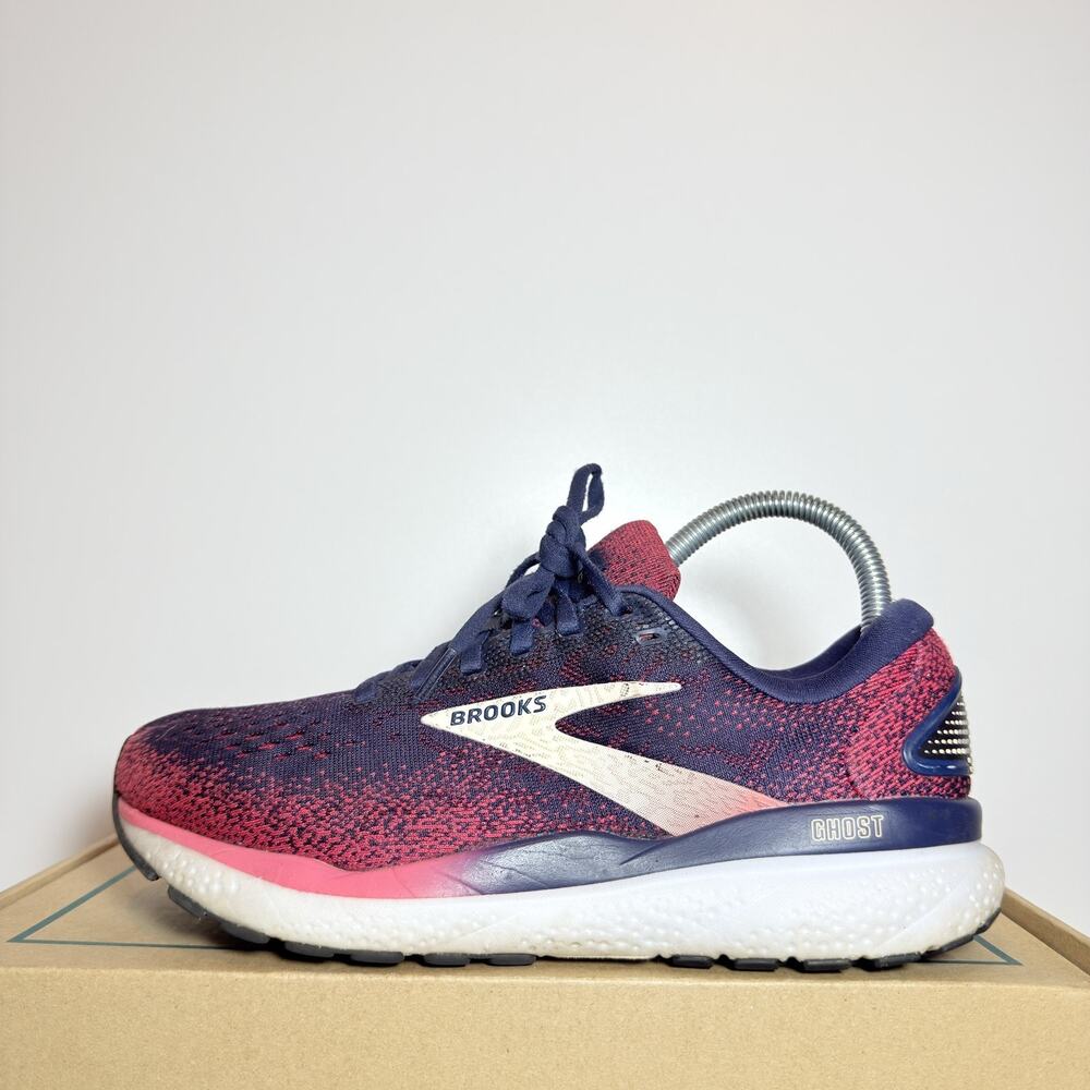 Brooks Ghost 16 Womens Size 7 Pink Purple Running Shoes Cushioned Athletic